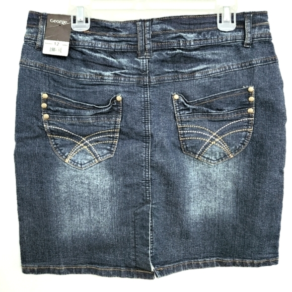 George • Faded Dark Denim Mini Skirt, size 12, NEW - Picture 2 of 4